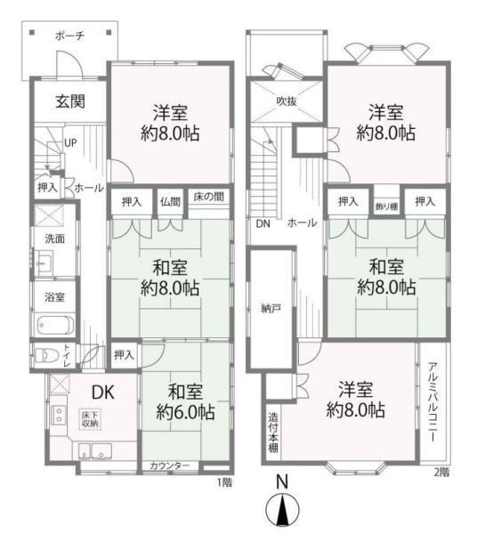 橿原市山之坊町　一戸建の間取り