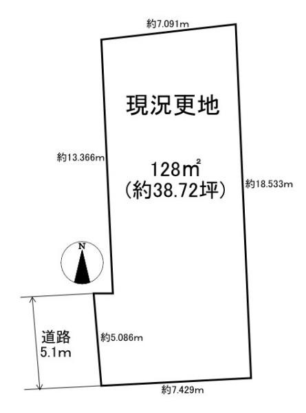 生駒郡斑鳩町興留１丁目の売地の土地図