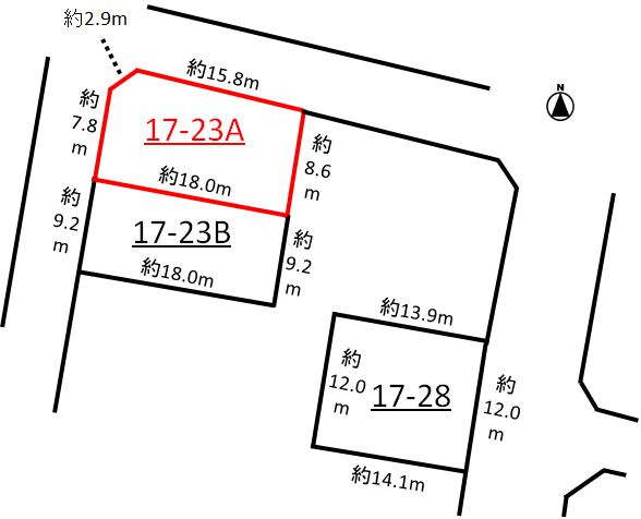 売地　豊橋市牟呂公文町17番23A