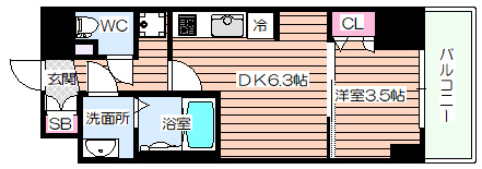 【間取り】 | プレサンス福島吉野ミナージ
