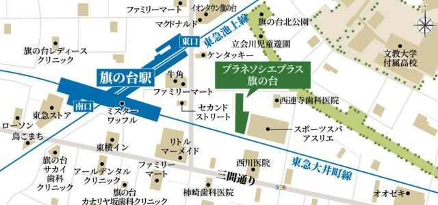 プラネソシエプラス旗の台の地図