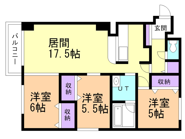 ベルシー室蘭の間取り