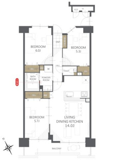 【間取り】アーサー久留米エクシオⅡ 