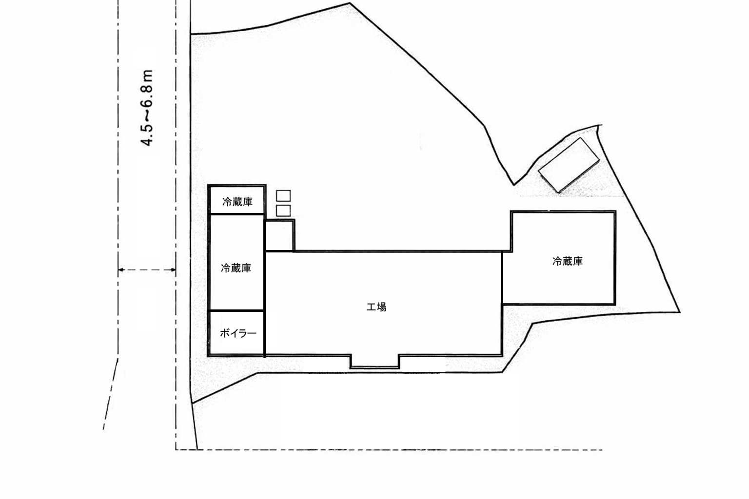 泉南郡岬町淡輪 貸工場.倉庫の区画図