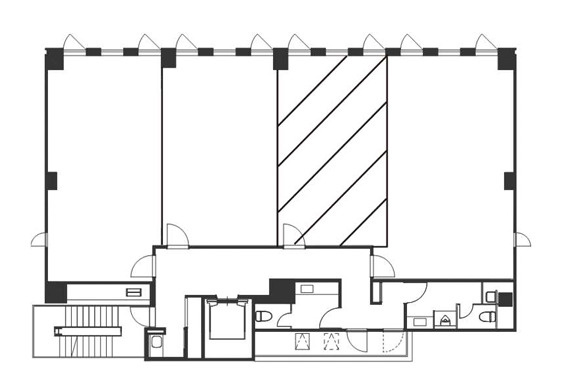 大阪市北区天神橋１丁目の事務所の区画図