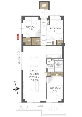 【間取り】花の北ハイツＡ棟 