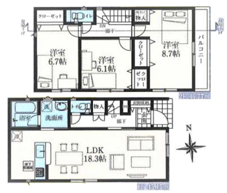【間取り】 | 小平市花小金井第18　全2棟　2号棟 | 小平市花小金井第18　全2棟　2号棟