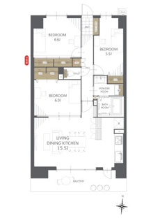 【間取り】ザ・サザンクロス 