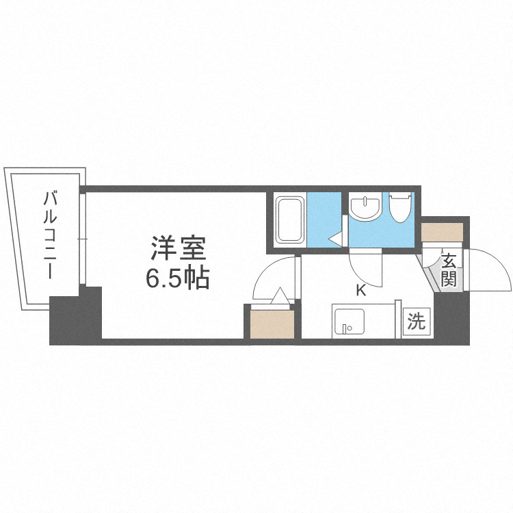 大阪市中央区船越町２丁目の賃貸マンションの間取り