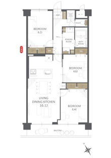 【間取り】コーポランド砂津 