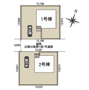 東海村村松第6　新築戸建　2号棟の区画図