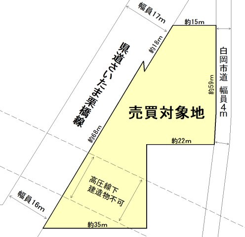 『県道さいたま栗橋線』沿　店舗用地の区画図