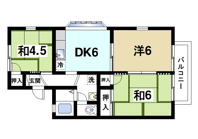 グレイス21の間取り|3DKの間取り