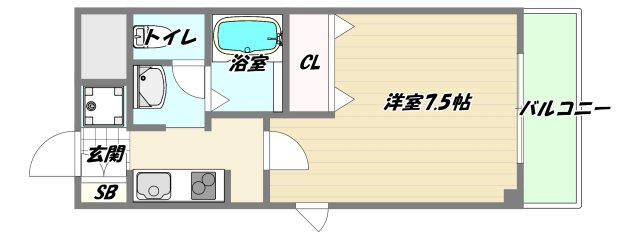大阪市東淀川区東中島１丁目の賃貸マンションの間取り