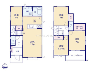 【間取り】 | 名古屋市名東区猪子石２丁目913-3【仲介手数料無料】新築一戸建て　E号棟