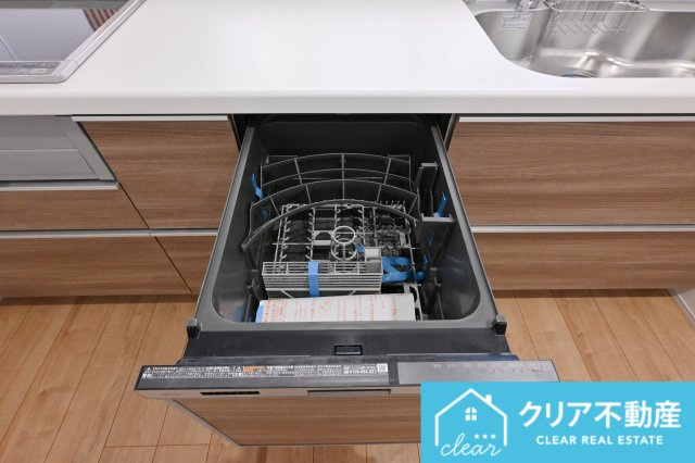 【キッチン】 | 太田市鳥山中町　ブルーミングガーデン | 食器洗い乾燥機付きシステムキッチン。毎日の家事の負担を減らします！