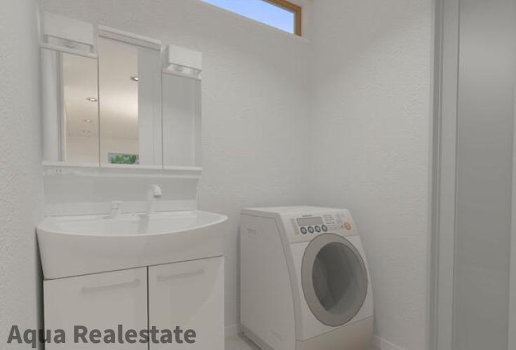 リラクス円座Ⅴの洗面所|脱衣スペースもあります