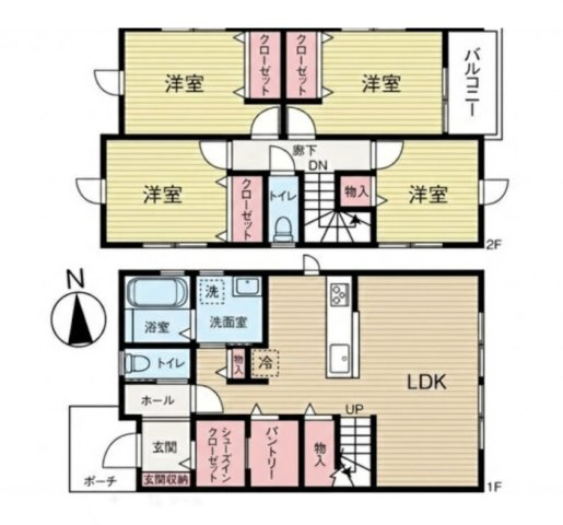 南区宇品御幸1丁目の間取り|４LDK　土地面積85.10㎡　建物面積97.29㎡