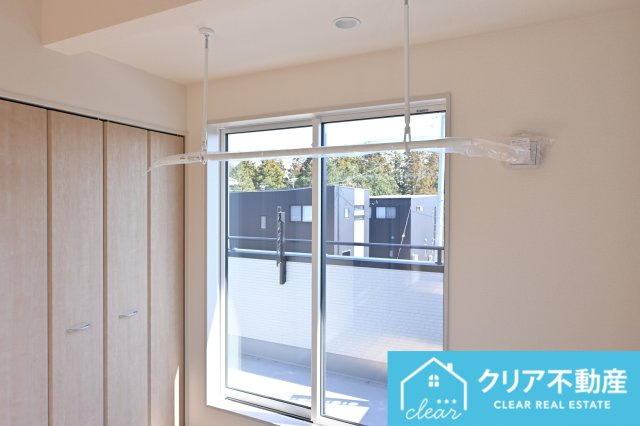 【収納】 | 太田市鳥山中町　ブルーミングガーデン | 室内物干し付きで雨の日でも洗濯物を乾かせます。