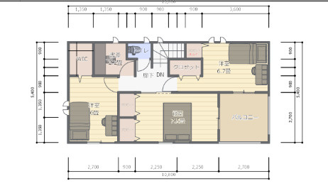 【土地図＋建物プラン例】 | 川越市大字天沼新田　売地　C区画 | 建物プラン例（C号地）建物価格）1,115万円（建物価格のみ　税抜き）、建物面積　　106.11　㎡