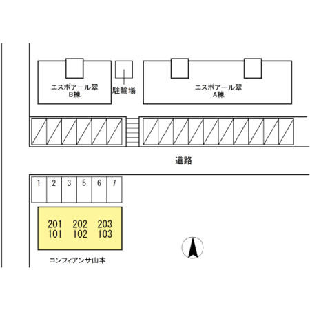 コンフィアンサ山本の区画図