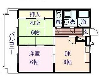 【間取り】 | メゾンゆき | 2DK