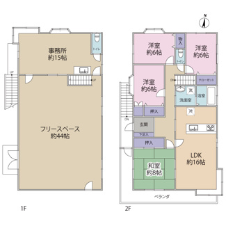 【間取り】 | 春日部市緑町6丁目戸建て | ４LDK＋フリースペース＋事務所
事務所は居室や納戸としても利用可能です。