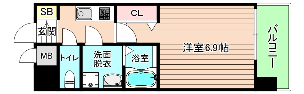 大阪市城東区中央２丁目の賃貸マンションの間取り