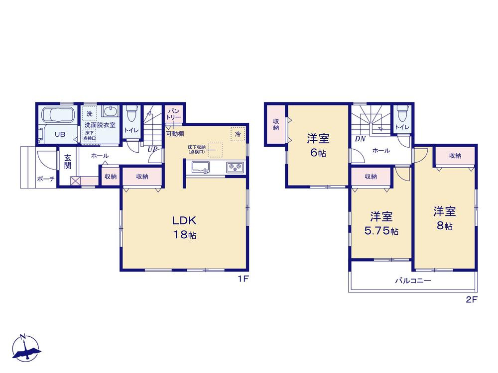【Livele Garden.S】国分寺北町の間取り|〇 本物件【１号棟】の間取・平面図です〇　敷地面積:　123.68㎡　建物面積:　91.93㎡　
