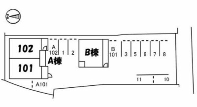 【区画図】 | シャーメゾン向日葵 A棟 | 駐車場1台無料