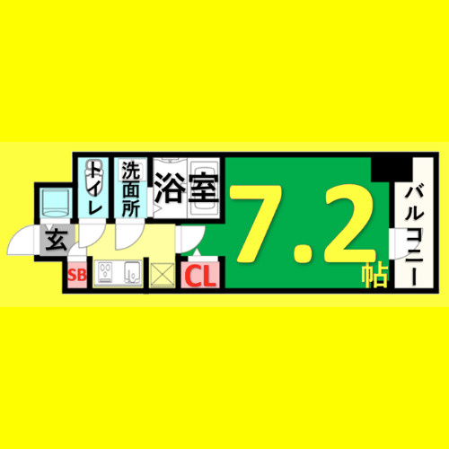 S-RESIDENCE名駅太閤　名古屋市賃貸　仲介手数料無料の間取り