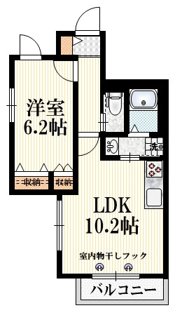 メゾン　ボーテの間取り|★南向き角部屋３面窓あり★