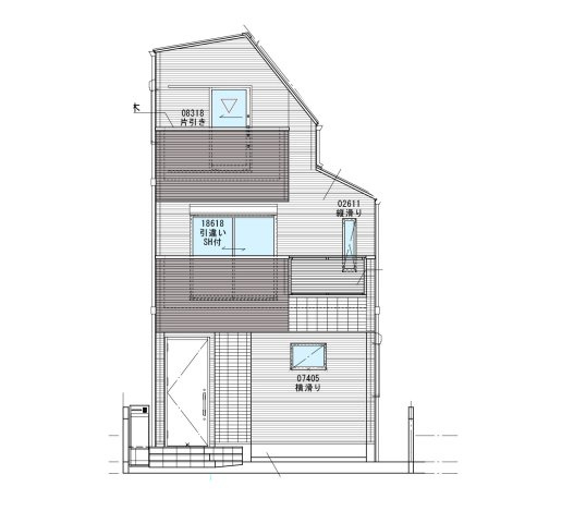 ハピクルタウン伊丹市瑞原の区画図|西側立面図