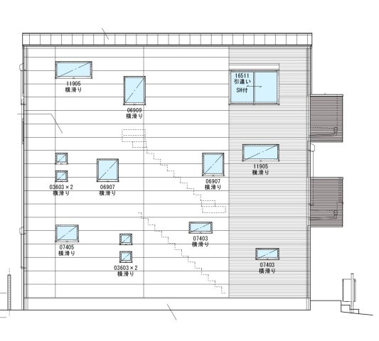 ハピクルタウン伊丹市瑞原3丁目新築一戸建て│4LDK+駐車1台可のその他|南側立面図