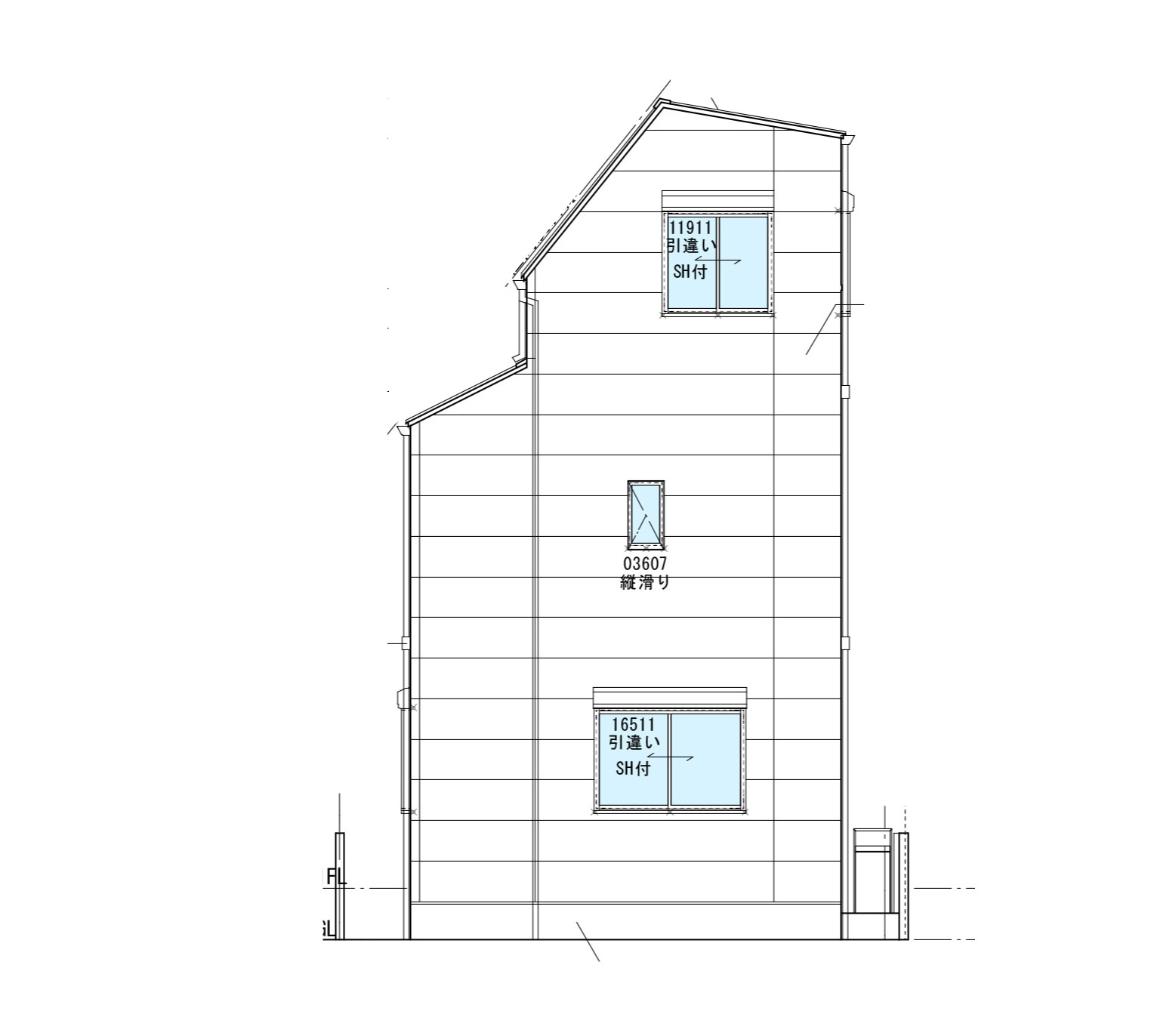 ハピクルタウン伊丹市瑞原のその他|西側立面図