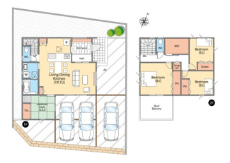 【間取り】 | ◆新築戸建て◆4LDK◆駐車場3台◆小学校近く「VR内見可能」