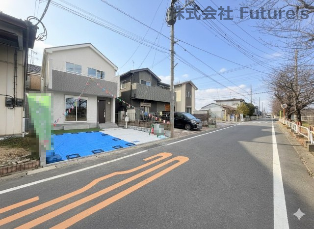 吉川市道庭1丁目　新築戸建　全1棟の前面道路含む現地写真|前面道路含む現地写真です。