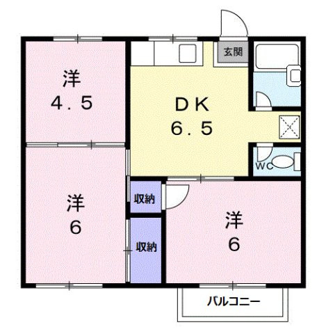ｒｏｏｍ．三々五々　Ａの間取り|間取図