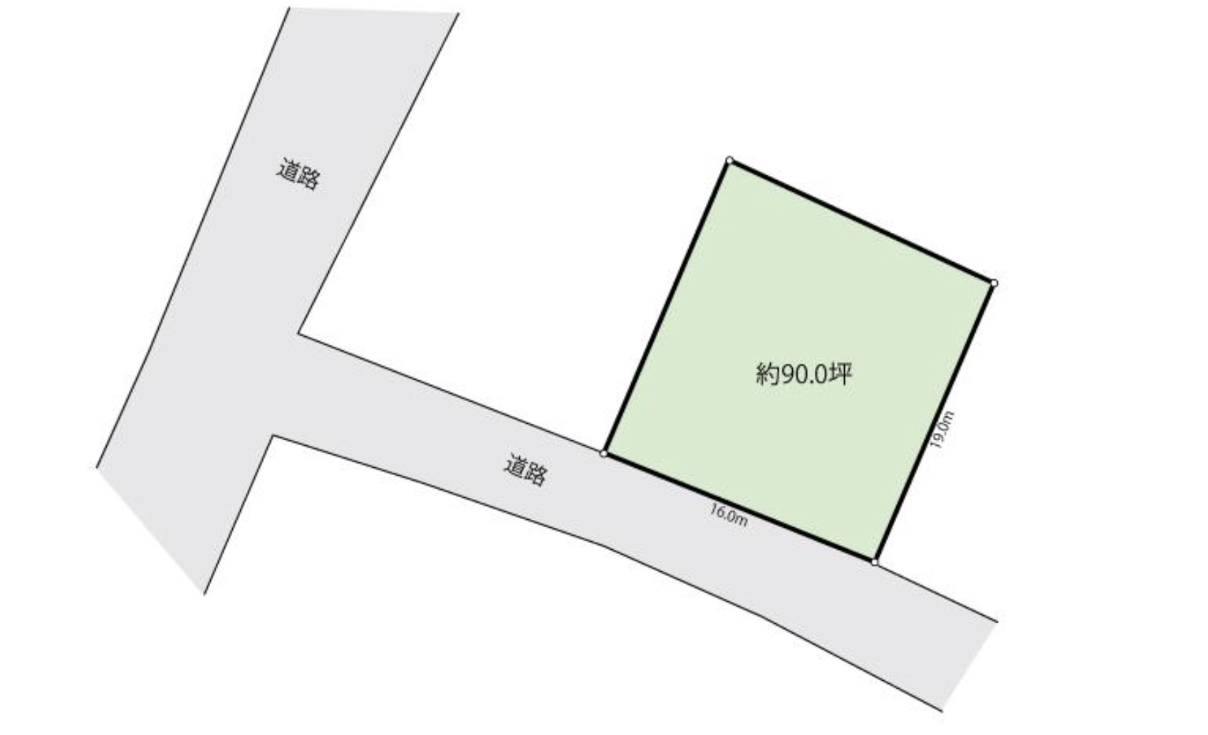 野洲市菖蒲の事業用地の区画図