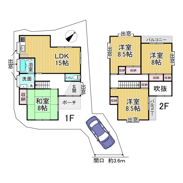 　衣笠鏡石町中古戸建の間取り