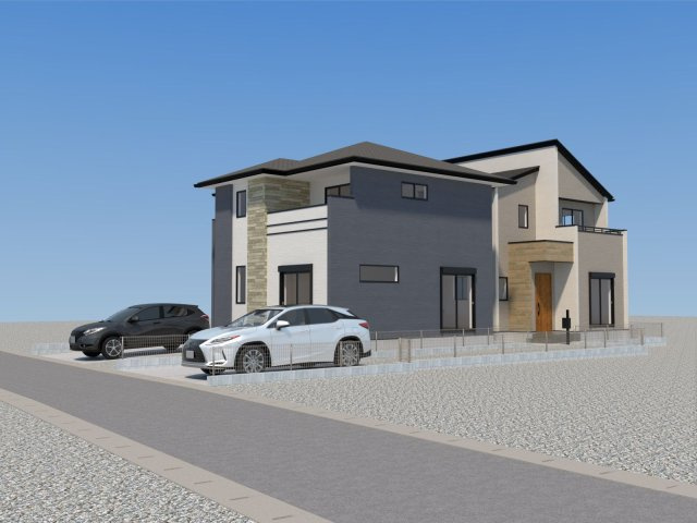 久留米市宮ノ陣５丁目　新築戸建【2号棟】の外観パース