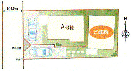立川市砂川町1丁目　新築戸建全2棟の区画図