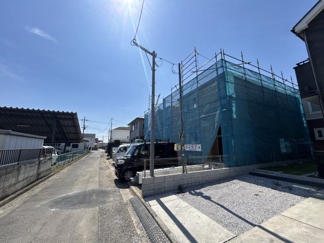 新築　前橋市南町2丁目　Heartful　Town　B号棟の前面道路含む現地写真|現地写真　東側接道幅員約4ｍ