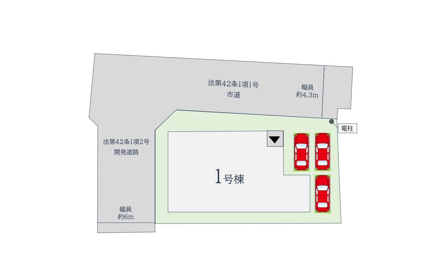 久留米市宮ノ陣町大杜　新築戸建【1号棟】の区画図