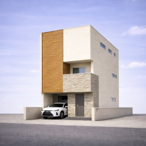 東大阪市喜里川町×自由設計の家　【建築条件付き売り土地】　の外観|■省エネ基準適合住宅、耐震等級３標準仕様のお家です♪♪ 
■外観イメージのデザインから、お客様にてデザイン可能ですよ♪♪