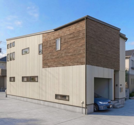 【高田】駅徒歩5分！　【綱島】駅も利用可　～ガレージハウス～　駅まで平坦・整形地