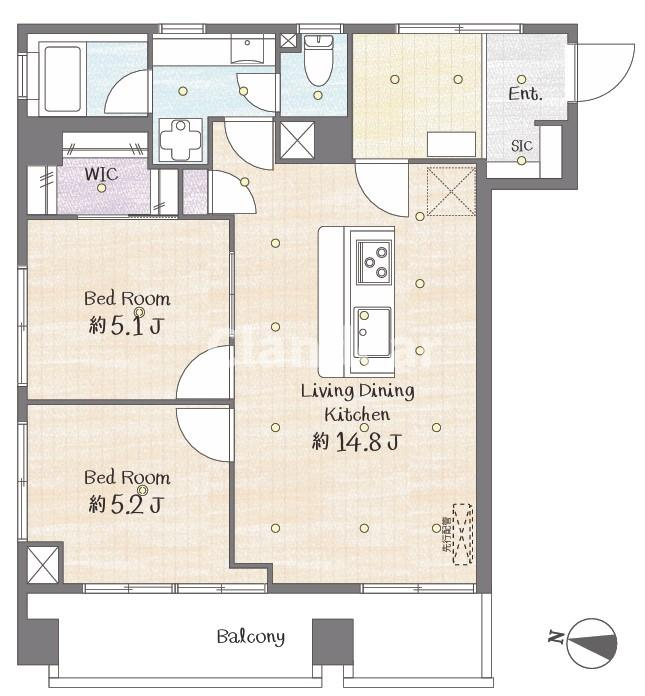 エルアルカサル尾久の間取り|角部屋ならではの2面採光！陽のあたる時間が長く、明るいお部屋で冬でもポカポカ☆