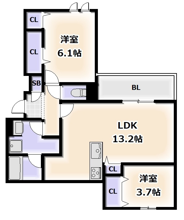 クラシスト苅田WESTの間取り