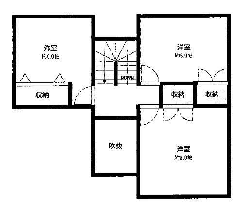 岡山市北区佐山　中古戸建の間取り|２階間取り図