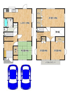 【間取り】 | 草部　中古一戸建 | 【全居室６帖以上のゆとりある住まい】ゆとるのある住まいに家族の笑顔も増えますね♪